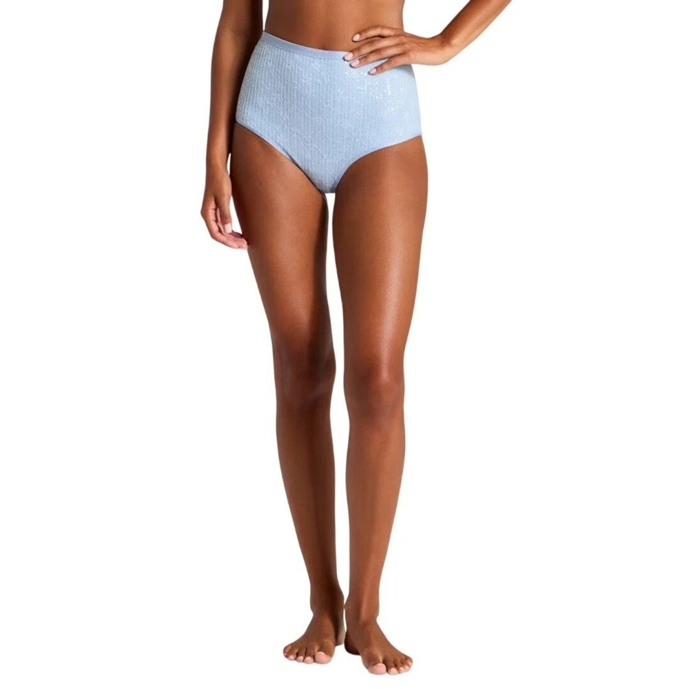 Wild Fable‎ Women's Light Blue Sequin High Waist Intimates Brief Panty Size M